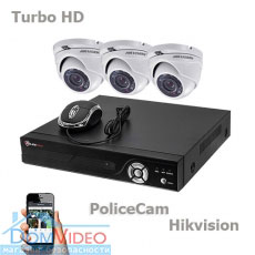Комплект видеонаблюдения на 4 камеры Hikvision 6104-TurboHD-3DS-2CE56D0T-IRMF(2.8)