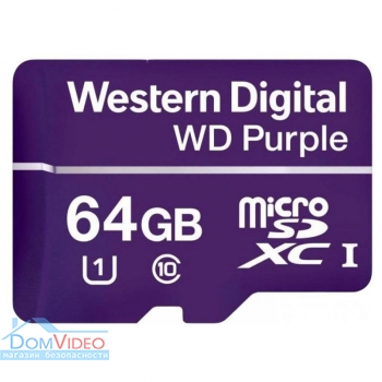 Картинка Micro SD карта памяти Western Digital PURPL/WDD064G1P0A WDC