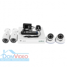 Комплект видеонаблюдения на 4 камеры GreenVision GV-K-S17/04 1080P