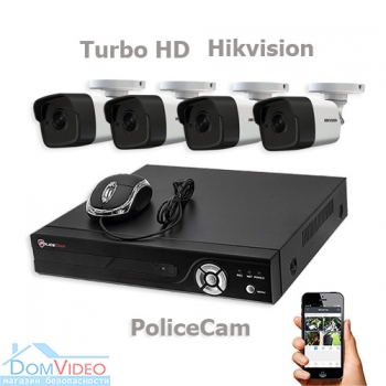 Картинка Комплект видеонаблюдения на 4 камеры Hikvision 6104-TurboHD-4BS-DS-2CE16D7T-IT (3.6)