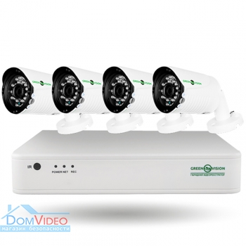 Картинка Комплект видеонаблюдения на 4 камеры GreenVision GV-K-S13/04 1080P