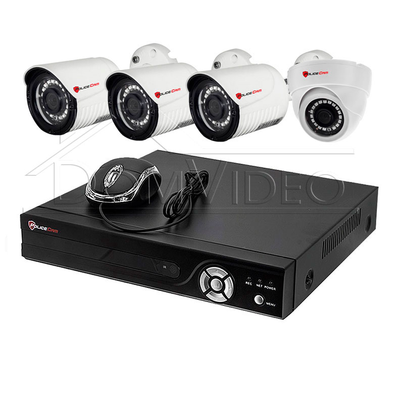 Картинка Комплект видеонаблюдения на 4 камеры PoliceCam PC-516MHD 2MP 4in1 + PC-515MHD + XVR-6104