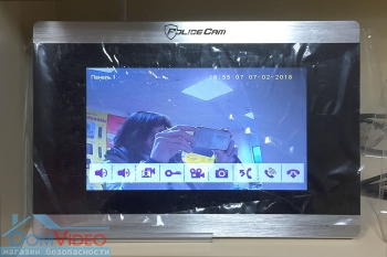Видеодомофон PoliceCam PC-710R - иконки для записи видео фото изображения на экране
