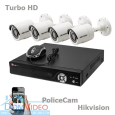 TurboHD комплект видеонаблюдения на 4 камеры Hikvision 6104-TurboHD-4BS